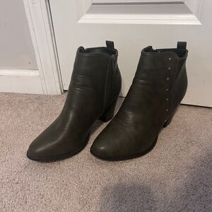Sociology Dark Green Ankle Booties